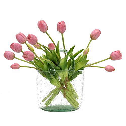 15pcs Artificial Tulips Flowers,Soft Touch Latex Bouquet, Fake Tulips Flowers,Spring Wedding Home Room Table Centerpiece Decor Light Purple Set - color: 15pcs Light Purple(no Vase)