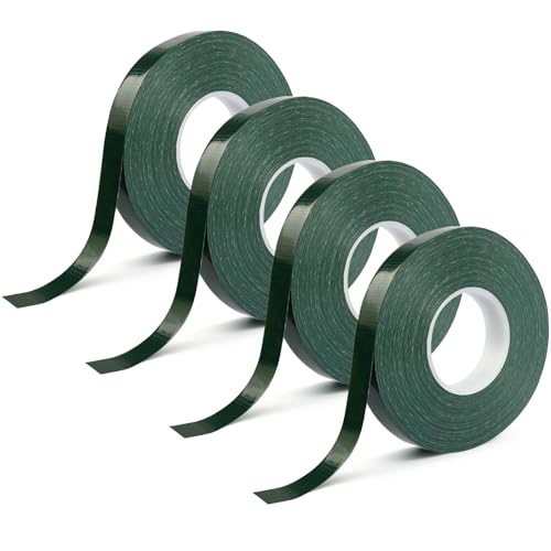 DOMMARE Floral Tape Green Flower Tape, 4Pcs Flower Wrapping Waterproof Tape, Floral Bouquet Supplies for Bouquet Flower Arranging Flowers Stem Wrapping, Wedding Bouquet, Wreath, 1/2 Inch 32 Yard - color: 4Pcs Green, style: Waterproof & Sticky