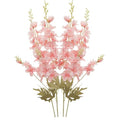 FERIAL 4pcs Artificial Delphinium Faux Pink - color: Pink