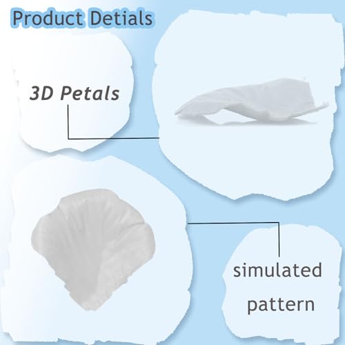 Grever 1000 Pieces Artificial Silk Rose Petals Faux White Flowers for Wedding Valentines Proposal Anniversary and Romantic Party Decoration (White) - color: White