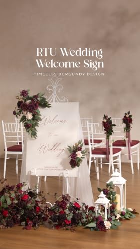 Ling's moment Artificial Wedding Flowers Combo, Fake Greenery for DIY Bouquets Centerpieces Decorations Foam Rose Hydrangea Kit with Stems for Party Home Decor, Burgundy & Black Baccara, Deluxe Combo - color: Burgundy & Black Baccara, size: Deluxe