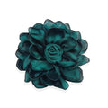 Dainty Satin Rose Flower Brooch Pins for Women Delicate Large Camellia Pins Shawl Clips Duckbill Clips Wedding Prom Banquet Party Jewelry Gift - color: Forest Biome