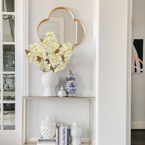 Briful Bougainvillea Artificial Flowers 5 Pack 27.5'' Fake Bougainvillea Floral Stems Realistic Silk Floral Arrangements for Home Weddings Parties Table Vase Centerpiece Decor(Beige) - color: Beige