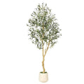 FEELEAD Olive Trees Artificial Indoor 6FT with Planter - Tall Potted Faux Olive Tree, Artificial Plant with Natural Looking Trunk and Lifelike Fruits for Home Office Decor, Weighted Base - size: 6ft