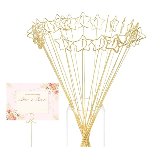 30-Pack Floral Picks Flower Bouquet Decoration Picks - 13 Inch Metal Sticks for Floral Arrangements, Wedding, Party & Craft Decor (Gold Floral) - color: Gold floral