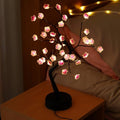 Cherry Blossom Tree Lights,LED Artificial Flower Bonsai Tree,Light up Bonsai Tree for Christmas Indoor Home Bedroom Living Room, Artificial Twig Tree for Xmas Desktop Home Decor - style: pink cherry blossom