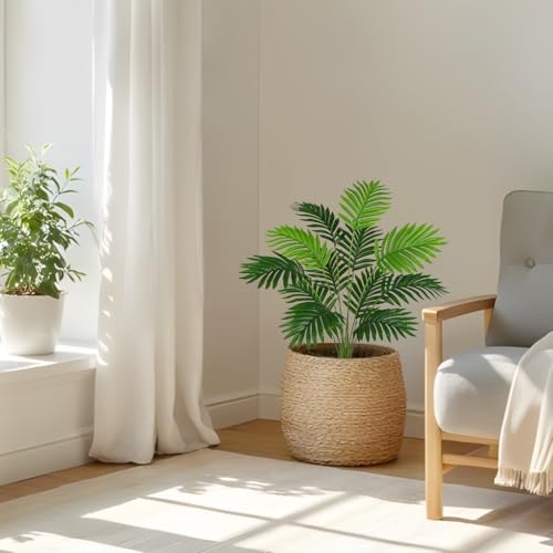 2PCS Artificial Palm Plant 30" Fake Tropical Areca Palm Leaves Bushes Tree Leaf Large Faux Greenery Stem Shrubs for Indoor Outdoor Home Garden Arrangement Jungle Safari Wedding Party Decor, 12 Leaves - color: Areca Palm, size: Bushes