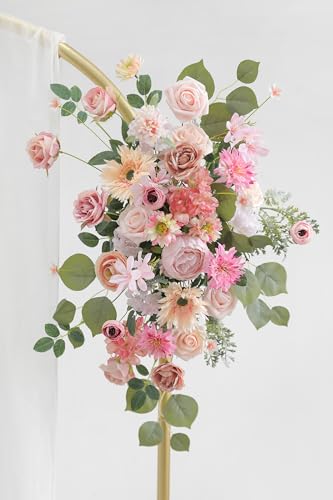 Artificial Flowers Roses Fake Flowers with Stems Light Pink Artificial Flowers for DIY Bridal Bouquets Faux Flowers Centerpieces for Table Home Decor - color: Light Pink