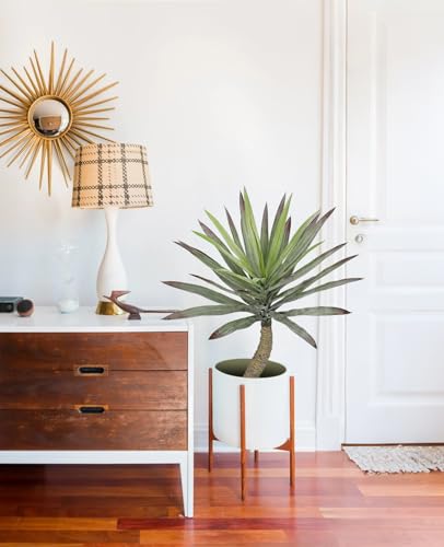 Briful Large Agave Plants Artificial 27.5in Tall Fake Potted Agave Plant Indoor Faux Succulent Tropical Plants for Home Office Room Balcony Garden Outdoor Decor - color: Frost Green