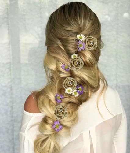 IPOPU Gold Roses,25PCS Glitter Roses Bouquet Gold Artificial Roses with Crystal for Christmas Wedding Bouquet Home Party Decoration(Gold) - color: Gold With Crystal
