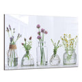 DAIFURONGE Tempered Glass Backsplash for Kitchen,Flowers and Vase,30"x20" | Behind Stove Back Splash Panel Protector, Easy to Clean, Kitchen Wall Decor,One Piece Oven and Range Backsplash - size: 30"L x 20"W
