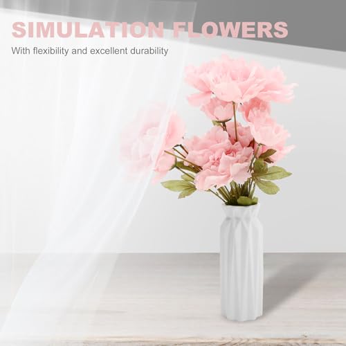 Alipis Artificial Peony Flowers Bouquet, 5pcs Pink Silk Peonies with Long Stems, Realistic Faux Flower Arrangement for Home Décor, Wedding Centerpieces, and Party Decorations