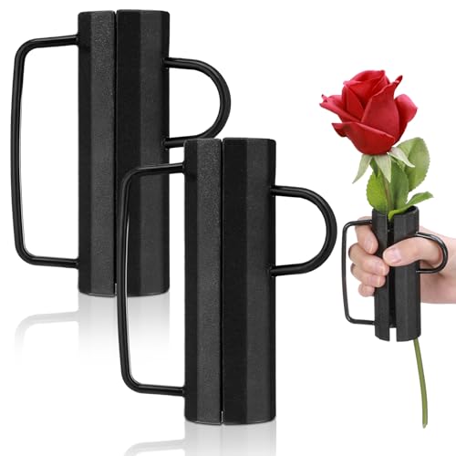 2 Pcs Rose Thorn Stripper Tool Thorn Remover for Roses Leaf Leaf Stripping Tool Flower Stem Cleaner Cutter for Outdoor Gardening Flower Arrangement Florist Supplies(Black)