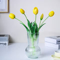 16-inch Premium Real Touch Fake Tulips, Artificial Flowers with Buds, Flexible Stem Easy to Shape, Faux Tulips (Vase not Included), 5-Pack Set of Lemonade Yellow - color: Lemonade Yellow