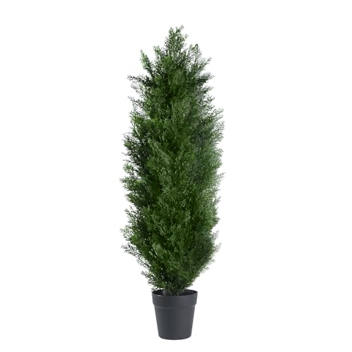 3FT Artificial Topiary Cedar Trees, Fake Cedar Plant with Pot for Indoor Outdoor Decor, Faux Greenery Potted Tree, UV Resistant Artificial Plants for Home Garden Office Porch - color: Topiary Tree-1 Pack, size: 6in