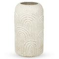 10 inch Large Ceramic Vase, Beige Boho Embossed Flower Vase with Texture, Farmhouse Pottery Vase for Home Decor Mantle Fireplace Living Room Table Centerpiece Pampas Grass - size: 10 IN