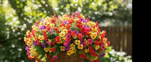 LADADA 8 Bundles Artificial Outdoor Flowers, Multicolor UV Resistant Fake Flowers for Garden Patio Decor - color: Multi Color