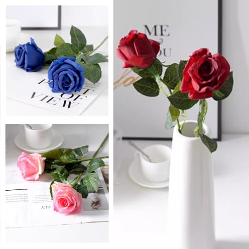 20PCS Floral Wire Stem with Leaves and 20PCS Artificial Flower Calyxes Set, for Floral Rose Arrangement, DIY Craft Bouquet Making, and Florist Supplies