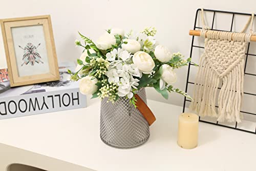Artificial Flowers Fake Peony Silk Mini Plastic Bridal Flowers for DIY Wedding Bouquets Home Decorations 4 Packs(Light Yellow) - color: Light Yellow