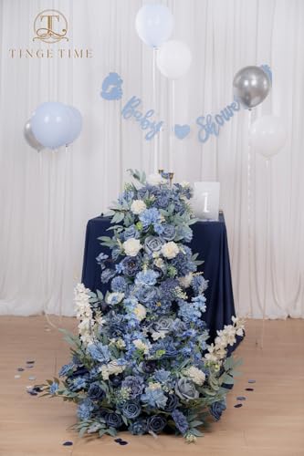 TINGE TIME Fake Flowers Artificial Flowers Peonies Bulbous Chrysanthemum Daisy Hydrangea Sunflower Violets Dahlia Daffodils Epiphyllum Orchid Cherry Blossom Camellia Leyaron (Dusty Blue) - color: Dusty Blue