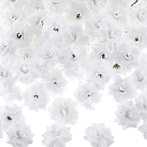 Syhood 100 Pieces 1.77" White Artificial Roses Head Bulk Small Silk Fake Rose Buds for Decoration, DIY Crafts, Wedding Centerpieces Bridal Shower Party Home Garland Decor - color: White