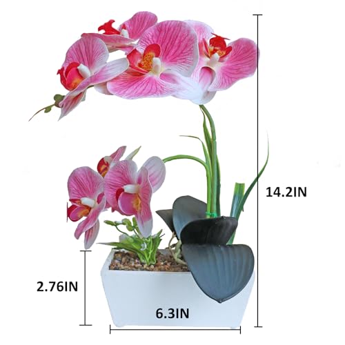 Pink Orchid Artificial Flowers Faux Orchid Flower Decorations Fake Indoor Plants Dining Table Decor Centerpiece Arrangements Phalaenopsis Orchids Fake Flowers That Look Real Home Decoration - color: Pink