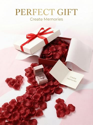 2200 Pcs Artificial Fake Rose Petals,Flower Petals for Romantic Night,Engagement, Party, Wedding, Event Flower Decorations, in Bulk(Dark Red) - color: Dark Red, size: 2200Pcs