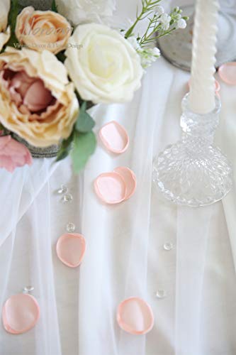 Floroom 300pcs Rose Petals Blush Faux Silk Flower Petals for Wedding Flower Girl Basket Pink Aisle Scatter Dinner Table Centerpieces Party Confetti Bridal Shower Romantic Night Decoration - color: Blush, size: 300pcs