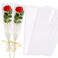 BEISHIDA 100 Pcs Single Rose Sleeve Bouquet Bags Kraft Paper Flower Bouquet Wrapping Paper Clear Single Flower Sleeve Rose Packaging For Mother's Day,Wedding,Valentine's Day(15.7 X 4.7in-White) - color: single-white