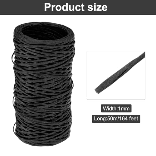 MECCANIXITY Floral Wire 164ft/50m 1mm Black Steel Craft Wire for Flower Bouquet Wreath Making, 18 AWG, Part Number: mea241209ee000098 - color: Black, size: 1mmx50m