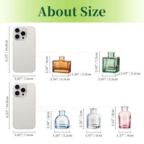 Small Glass Bud Vases for Centerpieces - Hewory 40pcs Colored Sturdy Cute Flower Vases Bulk, Mini Bottle Vase for Wedding Home Decor Birthday Party Events Mother's Day Bridal Shower Gifts Table Decor - color: Colored, size: Mini-40pcs