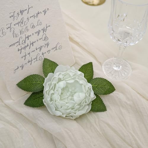 Artificial Flowers, 16pcs Artificial Roses for DIY Wedding Bouquets Centerpieces Arrangements, Sage Green Peonies Flowers with Stem for Bridal Shower Party Home Decorations - color: Sage Green Peonies, size: 16pcs