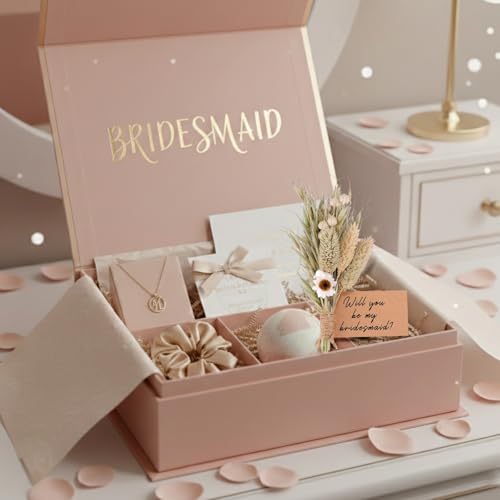 Bridesmaid Proposal Bouquet Gift from Bride, Mini Natural Dried Flower Decor for Engagement Bachelorette Bridal Party, Natural Oat & Wildflower Hand-Tied Arrangement Rustic Wedding Keepsake - style: oat