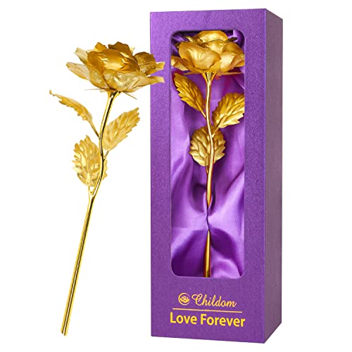 Childom Mothers Day Rose Gifts for Mom,Birthday Gifts for Women,Mothers Day Flowers Gifts for Mom from Daughter Son,Gold Artificial Flowers Gift for Her,Wife,Grandma,Christmas,Valentines,Anniversary - color: Gold