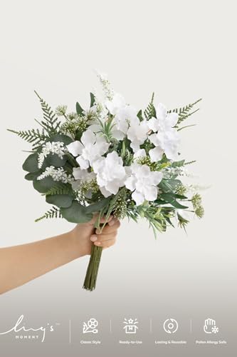 Ling's moment Artificial Greenery Stems Box Set, Faux Greenery Picks for DIY Bridal Bouquets Wedding Floral Arrangement Table Centerpieces, Green & Dark Green - color: Season Combo- Peak Summer
