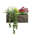 Hopewood Artificial Succulent Plants Arrangement in Wooden Planter, Fake Succulents Plants in Rustic Wood Box,Faux Succulent in Rectangular Pot,Centerpiece,Home Office Shelf Indoor Decor Plants