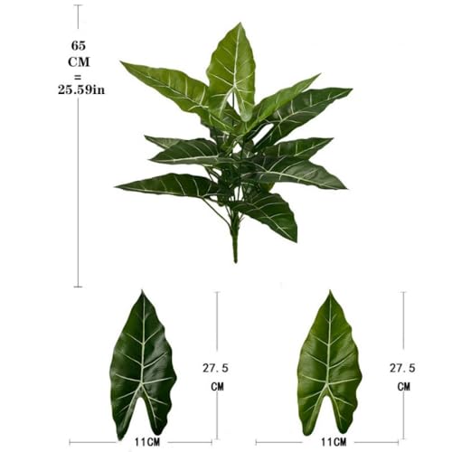 Aglaonema Plant with Variegated Green and Red Leaves, Fake Tree Leaf Simulation Flower Bonsai for Party Decoration Artificial Plants Floor Home Room Decor Ornament (Green No Flowerpot, 60cm) - color: Green No Flowerpot, size: 60cm