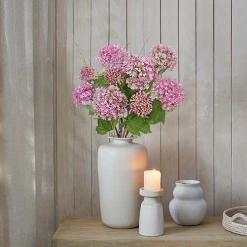 DILATATA Faux Hydrangea Flowers 19" Purple Artificial Hydrangea Spray with 9 Flower Heads, 4Pack Faux Hydrangeas Plastic Flowers Fake Hydrangeas for Indoor Outdoor Wedding Table Centerpieces Decor - color: Purple #5