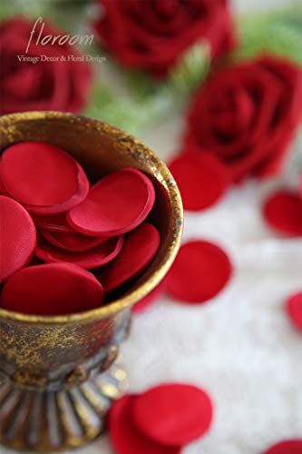 Floroom 300pcs Rose Petals Dark Red Faux Silk Flower Petals for Wedding Flower Girl Basket Aisle Scatter Dinner Table Centerpieces Party Confetti Bridal Shower Romantic Night Decoration - color: Dark Red, size: 300pcs