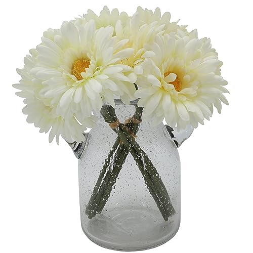 TOPIA Artificial African Daisies Flowers African Daisy Silk Flowers Artificial Gerbera Daisies Pack of 10 (White) - color: White, size: 10pcs