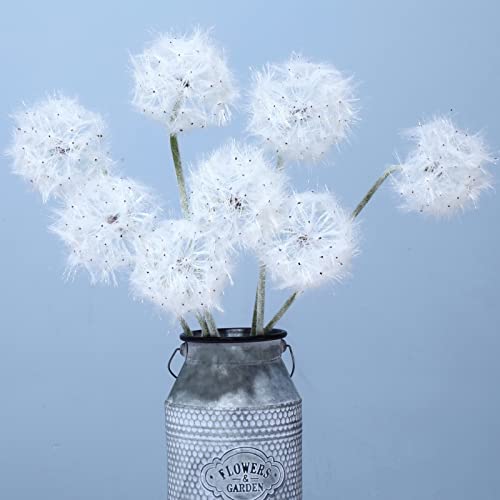 TOPIA Artificial Dandelion Flowers Lovely Faux Dandelion Flowers for Home Decoration (8 Pcs) (White) - color: White, size: 8