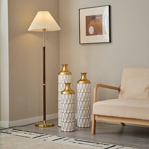 Large Floor Vases Set of 3 Pieces, White Metal Tall Vase Extra Big Home Decoration for Living Room Bedroom 22.8/27.1/31.5 inch - color: Floor Vase White Teardrop
