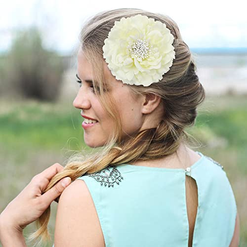 Lawie 20 Pack Colorful Artificial Fake Peony Flower Hair Clips Alligator Hair Barrette Floral Hair Pins for Clothes Wedding Party Silk Large Flower Cloth Peonies Headpieces Hair Accessories for Women