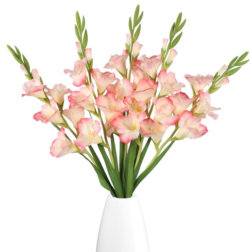 5 PCS Red Gladiolus Artificial Flowers 35.82 in Red Gladiolus Flowers Silk Flowers Long Artificial Flowers for Wedding Party Baby Shower Centerpieces Bridal Bouquet Decor - color: Red