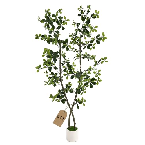 6ft Fake Olive Tree Artificial Indoor,Artificial Olive Tree with Pot,Large Olive Branches,for Home Office House Living Room Decor. - color: 6ft