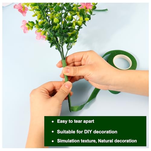 DOMMARE Green Floral Tape Flower Tape, 1/2 Inch 4Pcs Flower Wrapping Tape, Floral Bouquet Supplies for Bouquet Floral Arranging Flowers Stem Wrapping, Wedding Bouquet, Wreath, Garden Decor, 32 Yard - color: 4Pcs Grass Green, style: Normal & Non-sticky