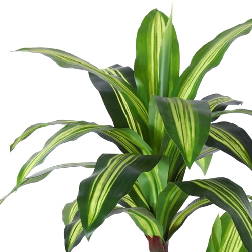 Ferrgoal Artificial Plants, 5 Ft Dracaena Tree Faux Plants Indoor Outdoor Decor Fake Tree with Woven Seagrass Basket Plants for Home Decor Office Living Room Porch Patio Housewarming | Tall Fake Plant With Realistic Leaves,Floor Plant for Home Décor Offic