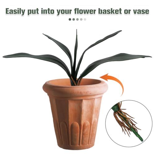 ARTIBETTER 3 Pcs Artificial Phalaenopsis Orchid Leaf Stems with 5 Green Leaves Each Eva Foam for Home Office Party Decoration
