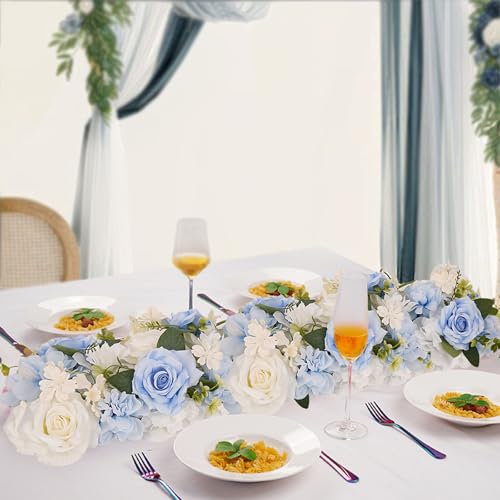 Pack of 10 Wedding Arch Decorations, 20.47 inch Artificial Flower Table Centerpieces Floral Arrangement for Wall Backdrop Party Bridal Shower Event Decor - Blue - color: Blue