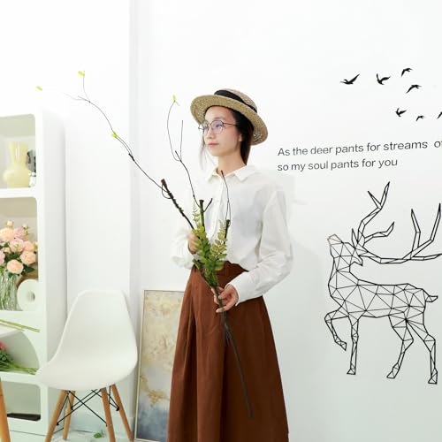 2Pcs 100cm/39in Artificial Cherry Blossom Trees Branches Natural Garland Wood Twigs Bendable Vine Trunk Silk Plants with Moss for Wall Hanging Photo Home Room Garden Reptile Decoration - size: 39 INCH